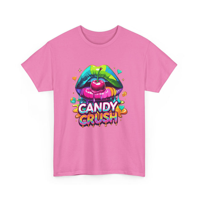 T-Shirt — Candy Crush Colorful Lip & Cherry Graphic Tee