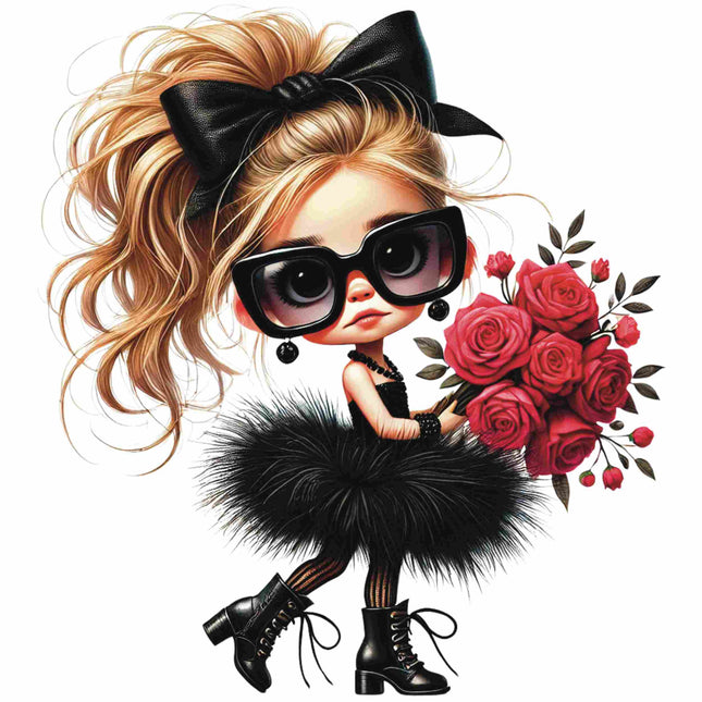 Vintage-Inspired Fashion Doll – DTF Heat Transfers #18 DTF Transfers Style Junction – Custom Digital Designs & Apparel