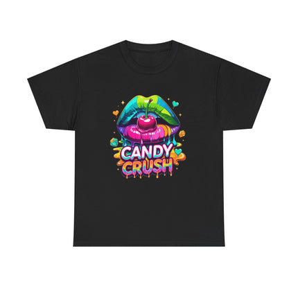 T-Shirt — Candy Crush Colorful Lip & Cherry Graphic Tee