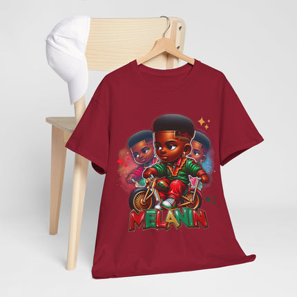 Melanin Kids Bike Graphic Tee — Retro Urban Proud Black Culture T‑Shirt