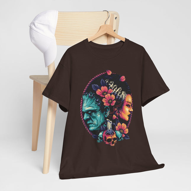 T-Shirt — Dual Faces Floral Skull Design (Day of the Dead Inspired)