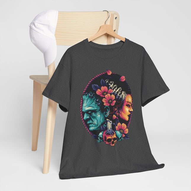 T-Shirt — Dual Faces Floral Skull Design (Day of the Dead Inspired)