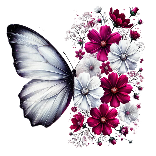 Butterfly & Floral Design for Apparel – DTF Heat Transfers #19 DTF Transfers Style Junction – Custom Digital Designs & Apparel