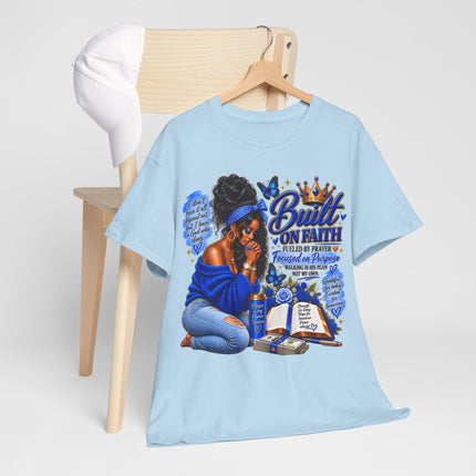 Faithful Queen T-Shirt — "Built on Faith" Inspirational Christian Tee