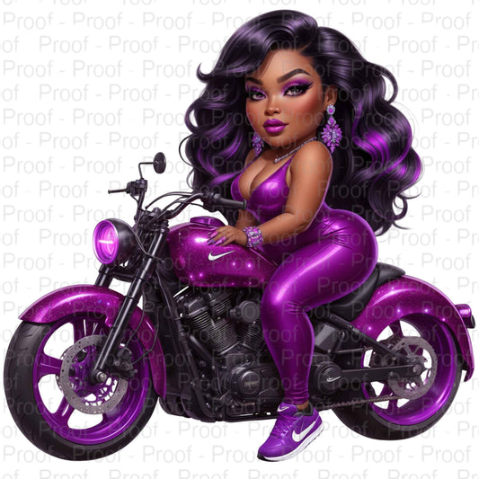 Purple Queen on Wheels-8-DTF Transfers for Garments – Stunning Apparel Designs for All Fabrics DTF Prints Style-Junction Custom Designs & Prints