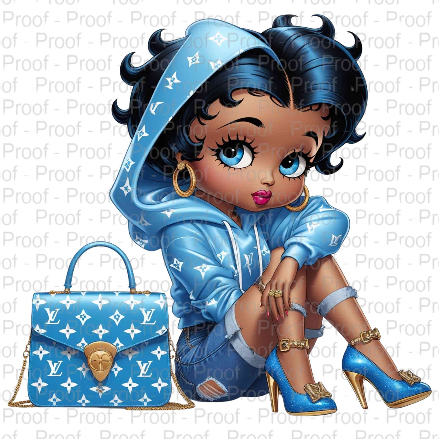 Sophisticated Betty In Blue-Exclusive Image Vault Collection-5 Digital Files Digital File Style-Junction Custom Designs & Prints