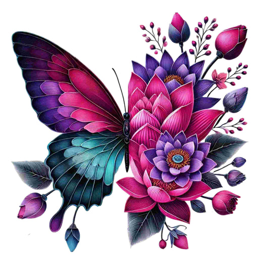 Colorful Butterfly Floral Set of 10 #2- DTF Heat Transfers DTF Transfers Style Junction – Custom Digital Designs & Apparel 1 Pocket 4 x 4