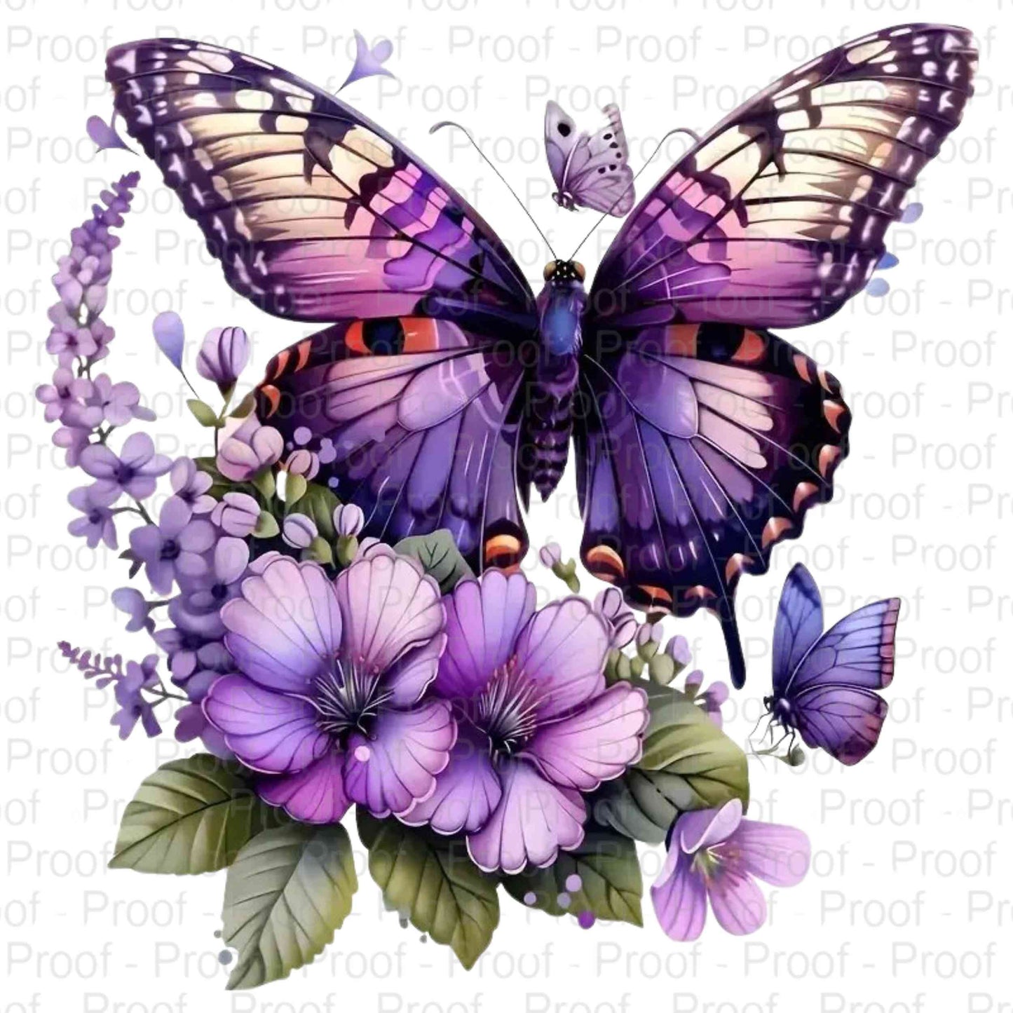 Lavender Butterfly with Flowers–Stunning Apparel Designs for All Fabrics DTF Prints Style-Junction Custom Designs & Prints