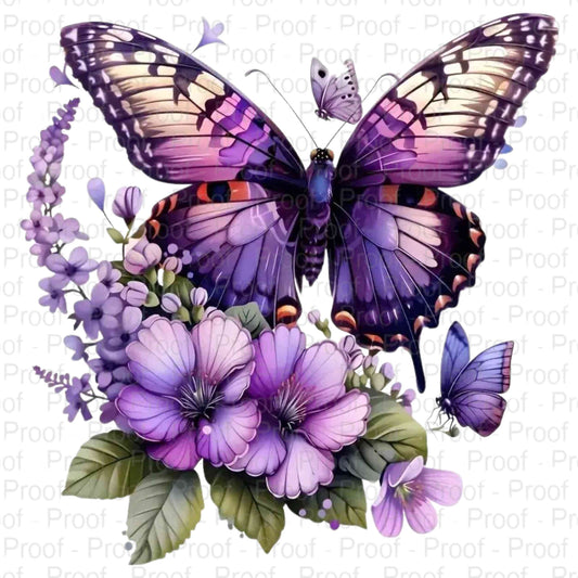 Lavender Butterfly with Flowers–Stunning Apparel Designs for All Fabrics DTF Prints Style-Junction Custom Designs & Prints