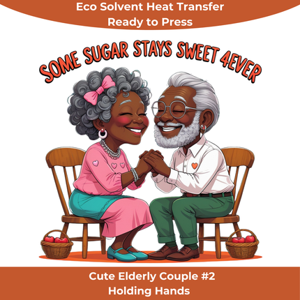 Cute Elderly Couple #2  Eco Solvent Heat Transfers & Ready to Press
