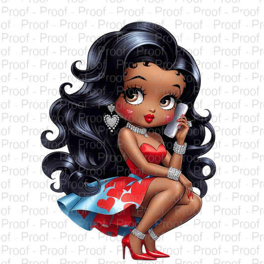 Elegant Betty Boop Red & Blue Glam--Exclusive Image Vault Collection-4 Digital Files