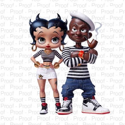 Black Popeye and His Girl-Exclusive Image Vault Collection-4 Digital Files Digital File Style-Junction Custom Designs & Prints