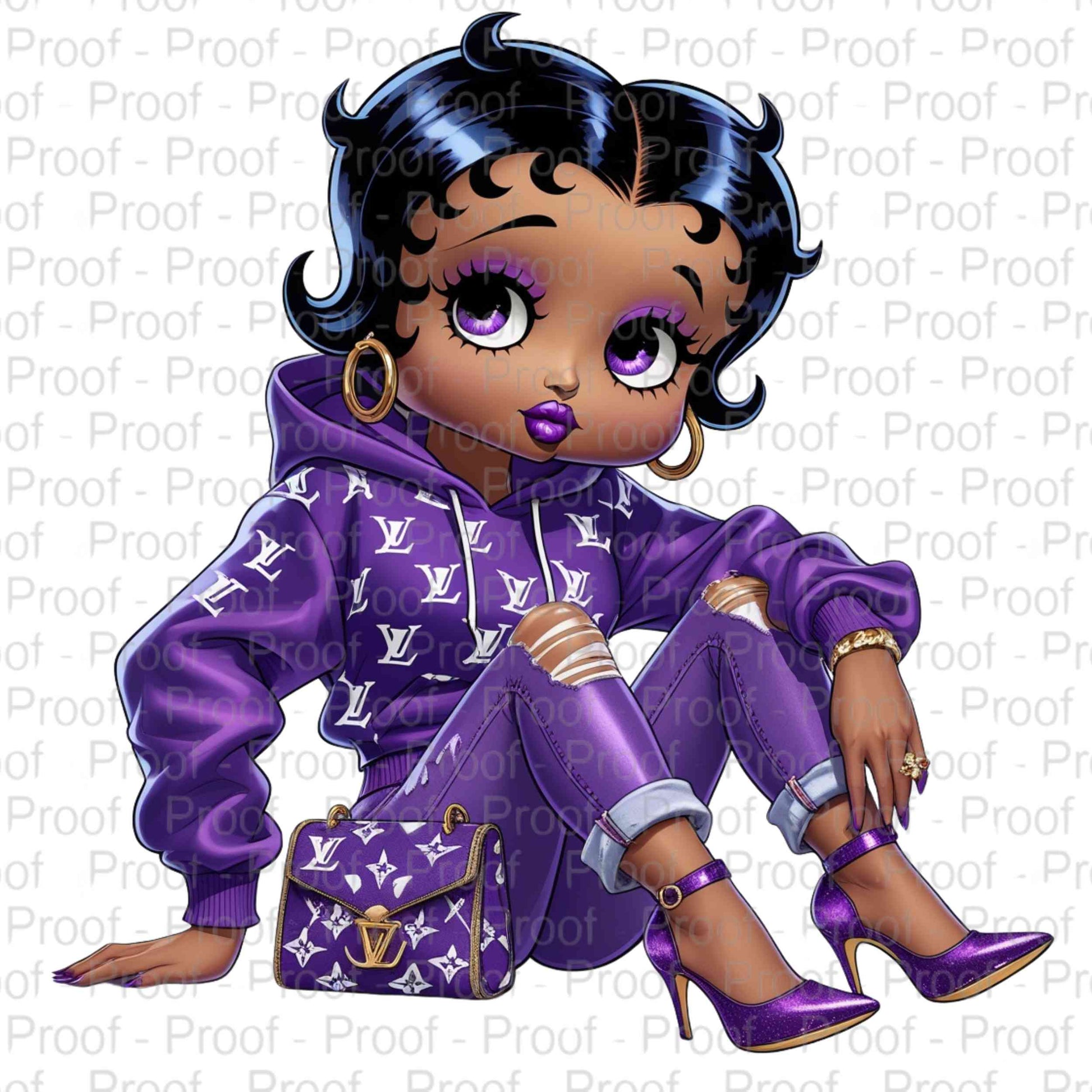 Purple Deva Betty Boop-Exclusive Image Vault Collection-4 Digital Files Digital File Style-Junction Custom Designs & Prints