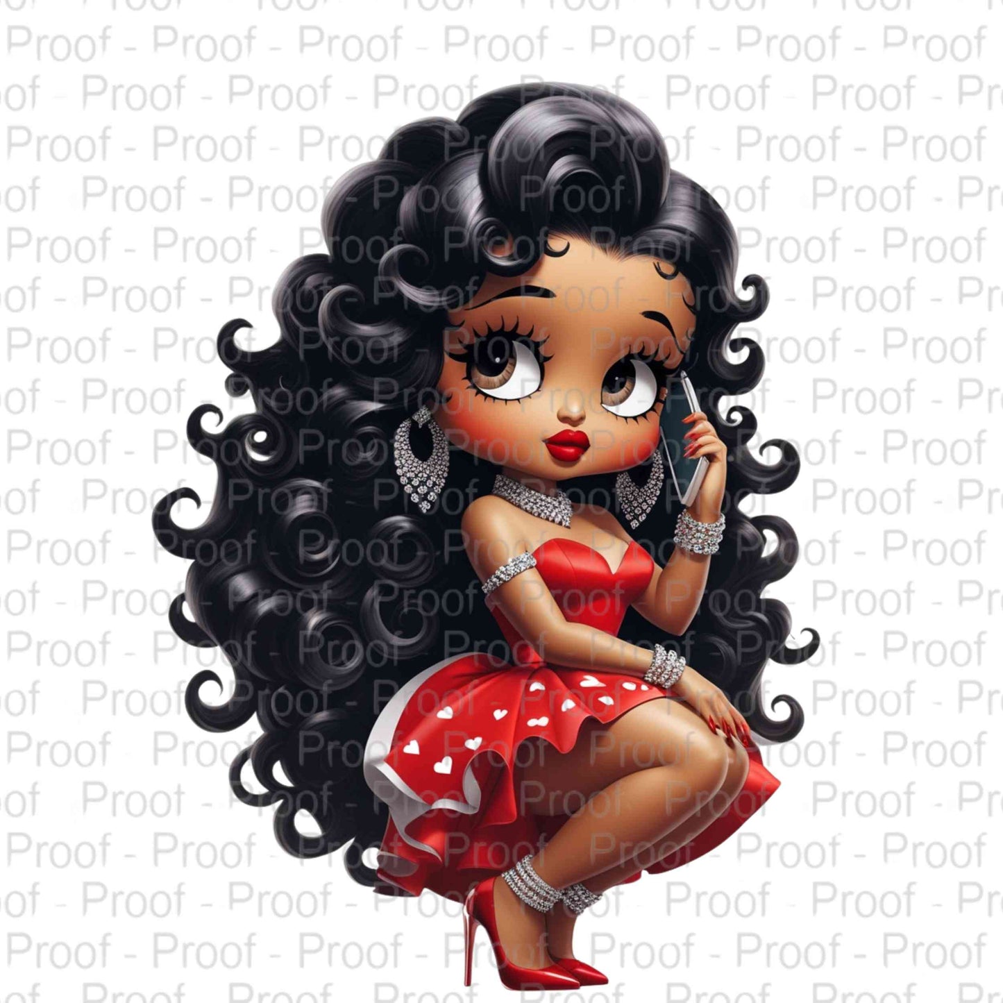 Red Heart Glamour: Betty Boop Elegance-Exclusive Image Vault Collection-4 Digital Files Digital File Style-Junction Custom Designs & Prints