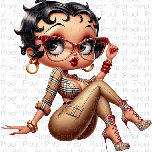 Vintage #1 Chic Fashionista in Plaid-Digital Download Digital File Style-Junction Custom Designs & Prints