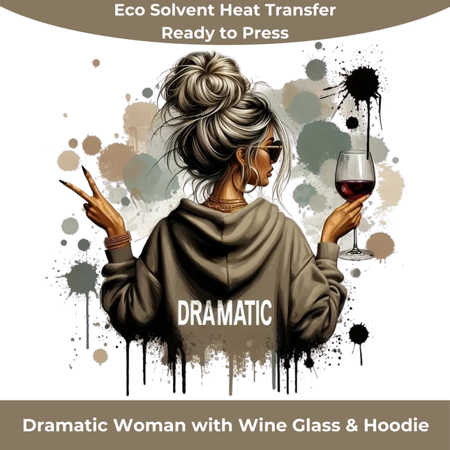 Dramatic Woman Eco Solvent Heat Transfers & Ready to Press