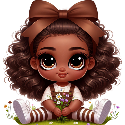 Chibi African Girl #1 – Eco Solvent Heat Transfers Ready to Press Eco Solvent Transfers Style Junction – Custom Digital Designs & Apparel