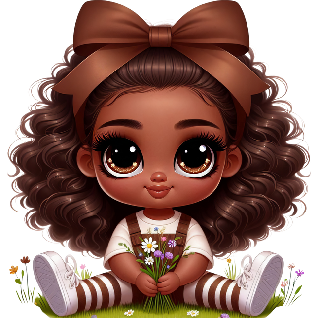 Chibi African Girl #1 – Eco Solvent Heat Transfers Ready to Press Eco Solvent Transfers Style Junction – Custom Digital Designs & Apparel