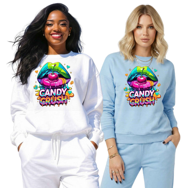 Candy Crush 9-Piece Bundle for Crafters & DIY – 3 Eco-Solvent + 3 Sublimation Transfers (Ready to Press) + 3 Matching 2” Stickers