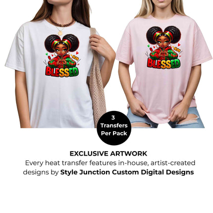 I Am Blessed Heat Transfers 3-Pack, Ready to Press, Vibrant Long-Lasting Prints (Iron-On Transfers Only)
