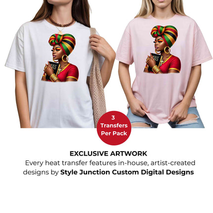 Praying Woman #1 Heat Transfers 3-Pack, Ready to Press, Vibrant Long-Lasting Prints (Iron-On Transfers Only)