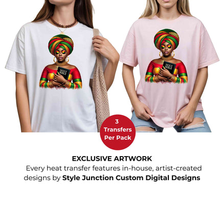 Praying Woman #3 Heat Transfers 3-Pack, Ready to Press, Vibrant Long-Lasting Prints (Iron-On Transfers Only)