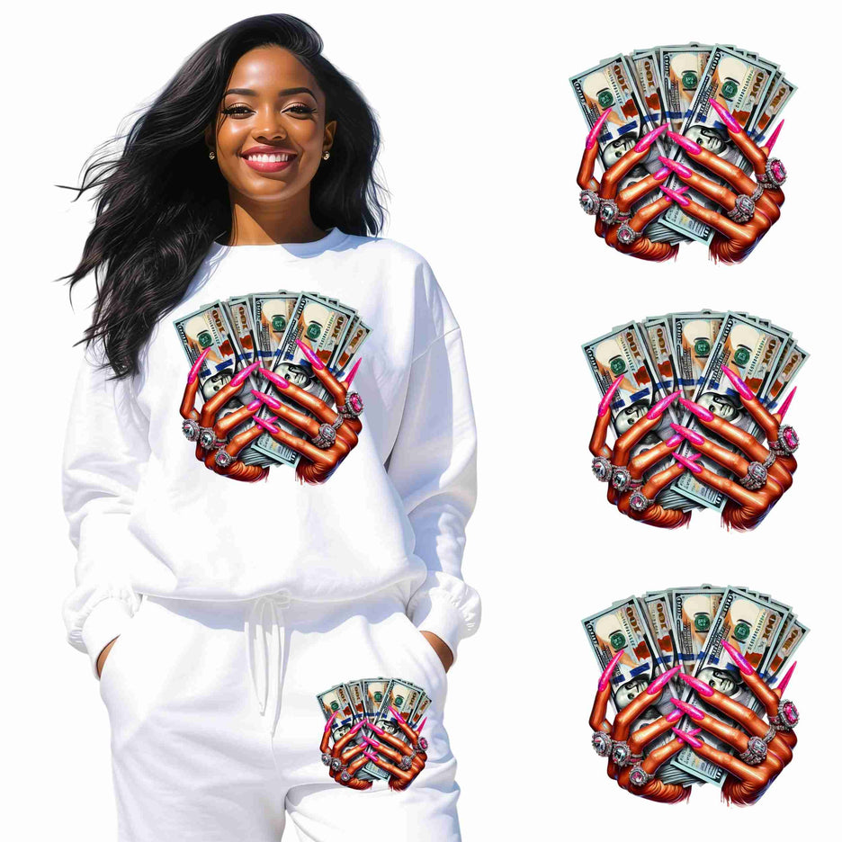 Pretty Paid Energy 6-Pack Crafter’s & DIY Bundle – 3 Eco-Solvent Iron-On Heat Transfers + 3 Sublimation Iron-On Heat Transfers, Ready to Press. Bonus: 4 Matching 2-Inch Stickers