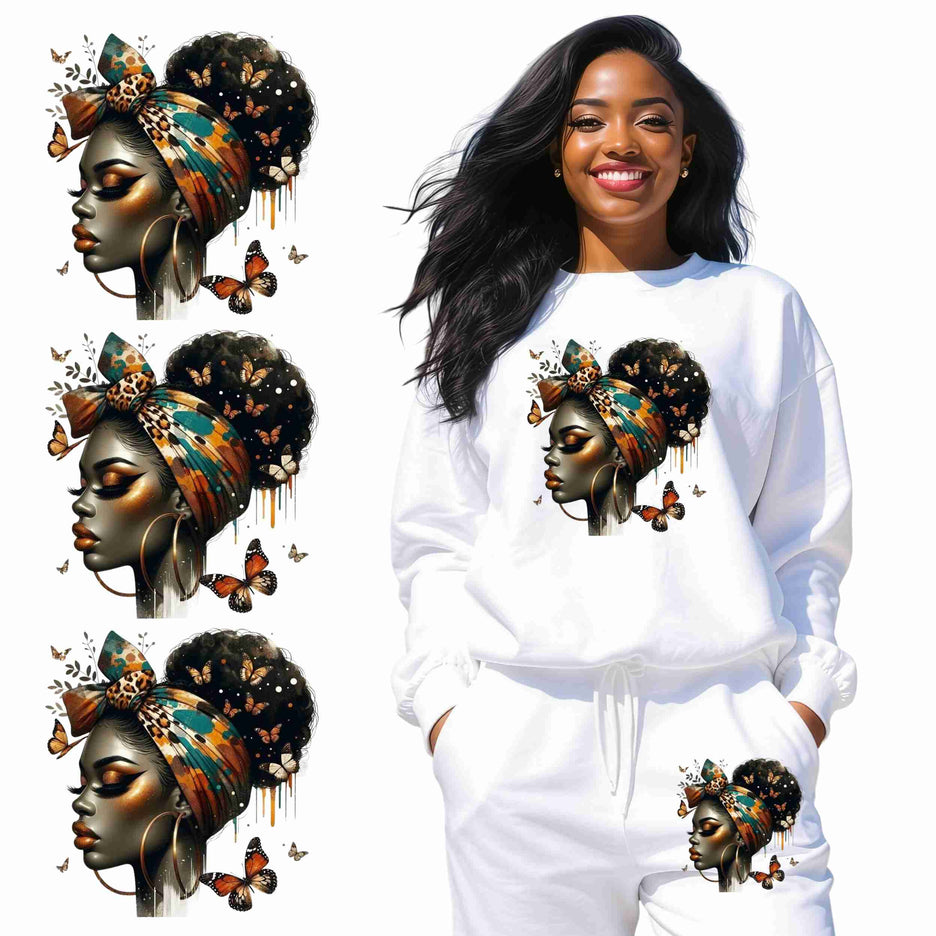 Metamorphosis Queen 6-Pack Crafter’s & DIY Bundle – 3 Eco-Solvent + 3 Sublimation Iron-On Heat Transfers, Ready to Press, for T-Shirts & More. Bonus: Matching 2” inch Stickers.