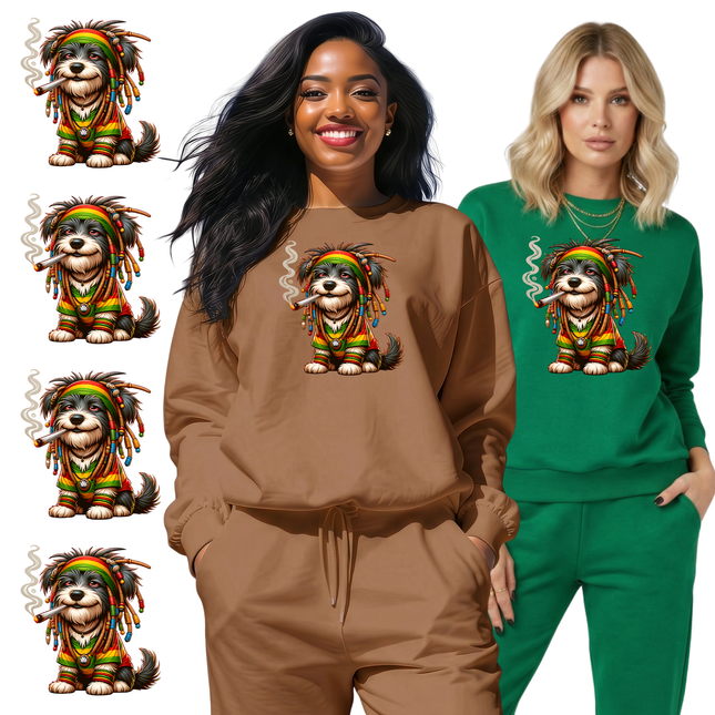 Irie Yorkie Pup 6-Pack Crafter’s & DIY Bundle – 3 Eco-Solvent + 3 Sublimation Ready-to-Press Iron-On Heat Transfers for T-Shirts, Tote Bags & More, + Bonus 4 Matching 2-Inch Stickers