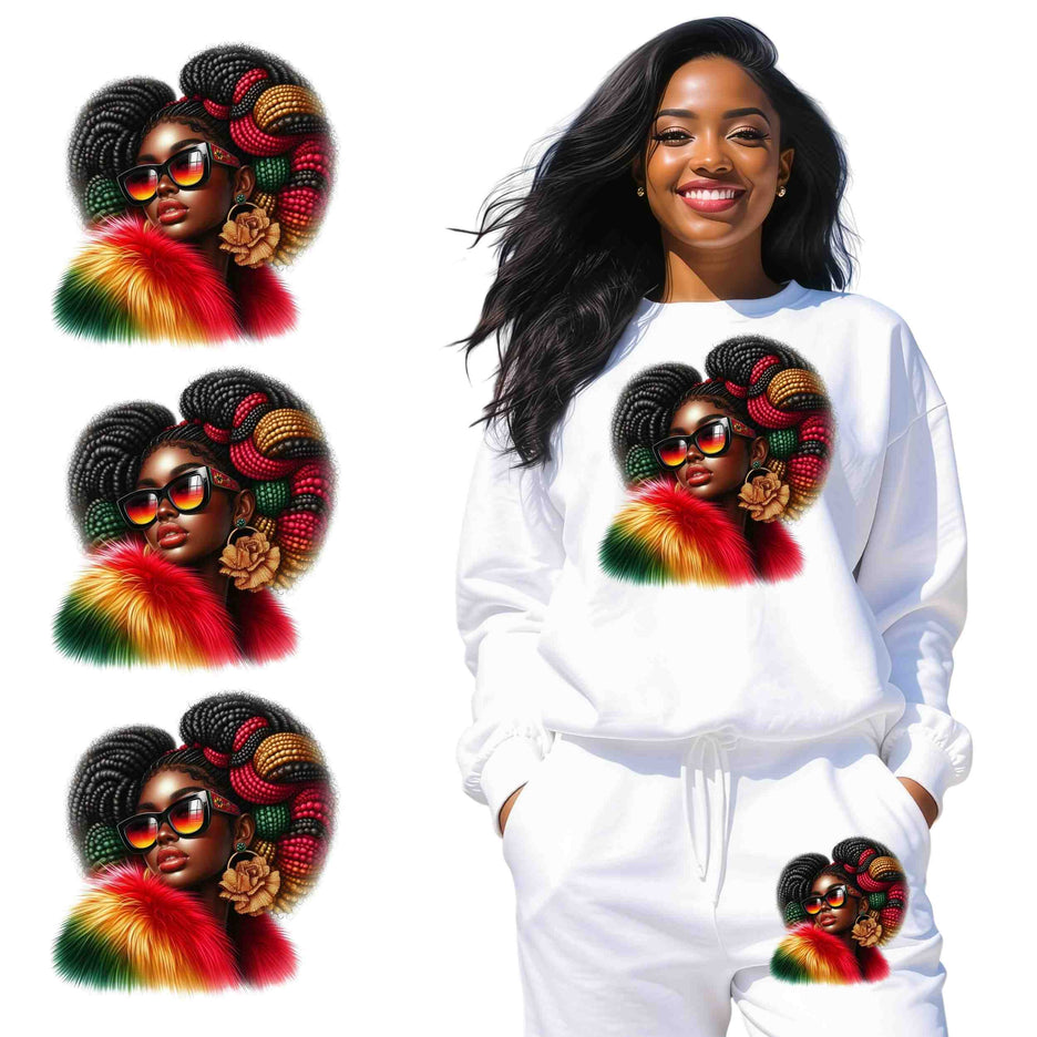 Regal Roots Radiance 6-Pack DIY Bundle – 3 Eco-Solvent Iron-On Heat Transfers + 3 Sublimation Iron-On Heat Transfers, Ready to Press. Bonus: 4 Matching 2-Inch Stickers