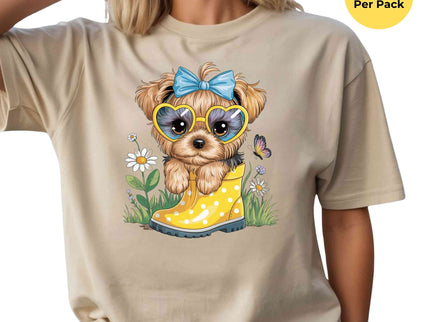 Sunny Daydream Pup Clipart 2 Pack Eco Solvent Heat Transfers - Ready to Press For All Garments-Transfers Only