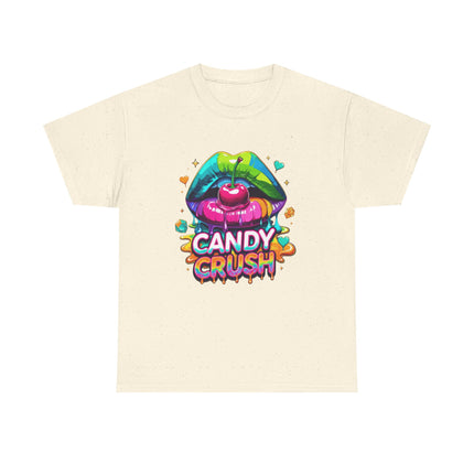 T-Shirt — Candy Crush Colorful Lip & Cherry Graphic Tee