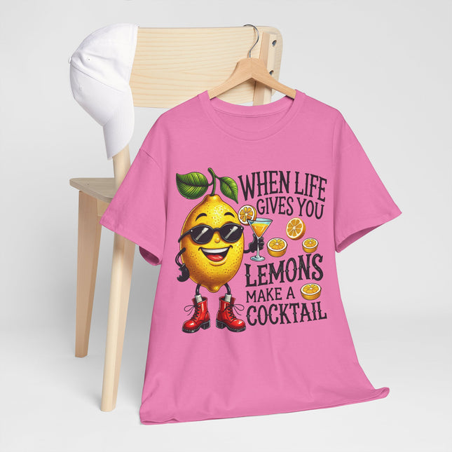 Funny Lemon Cocktail T-Shirt — "When Life Gives You Lemons Make a Cocktail" Tee