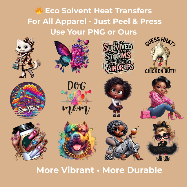 Custom Eco Solvent Heat Transfers – Use Your PNG or Ours Eco Solvent Transfers Style Junction – Custom Digital Designs & Apparel