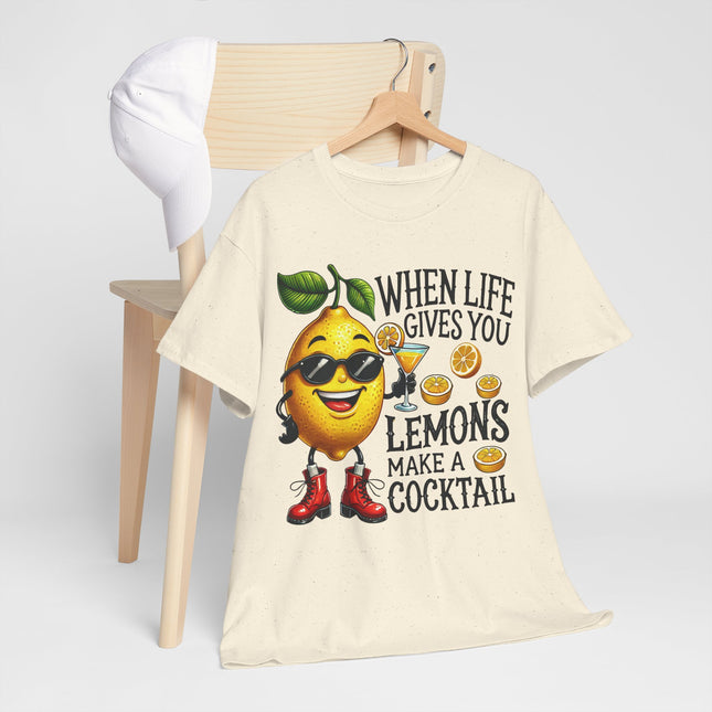 Funny Lemon Cocktail T-Shirt — "When Life Gives You Lemons Make a Cocktail" Tee