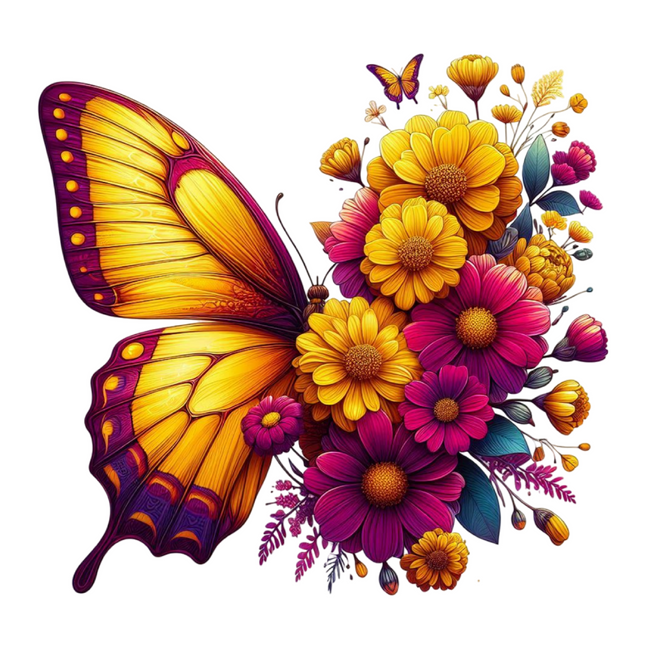 Butterfly & Floral Design for Apparel – DTF Heat Transfers #23 DTF Transfers Style Junction – Custom Digital Designs & Apparel