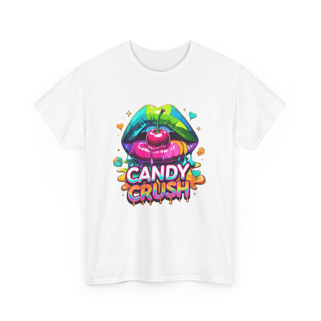 T-Shirt — Candy Crush Colorful Lip & Cherry Graphic Tee