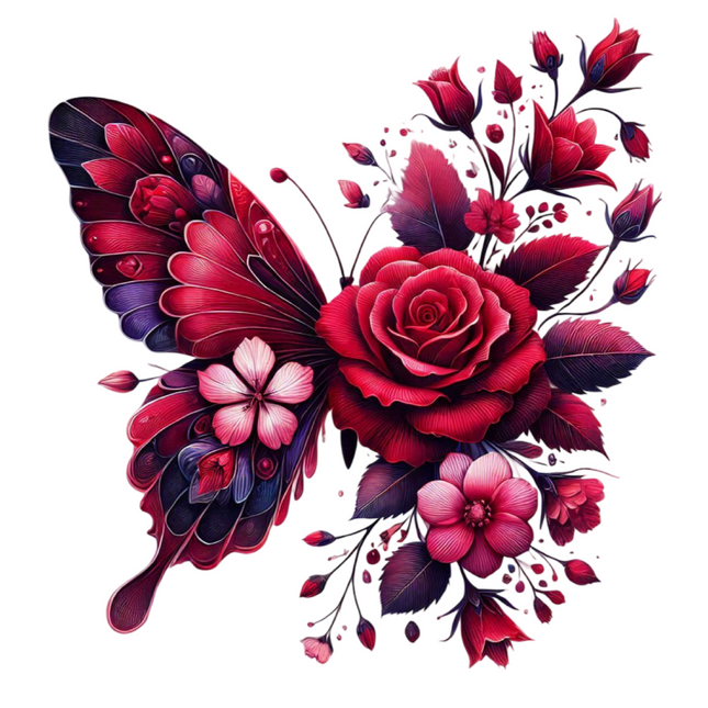 Butterfly & Floral Design for Apparel – DTF Heat Transfers #24 DTF Transfers Style Junction – Custom Digital Designs & Apparel