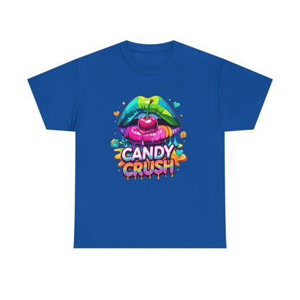 T-Shirt — Candy Crush Colorful Lip & Cherry Graphic Tee