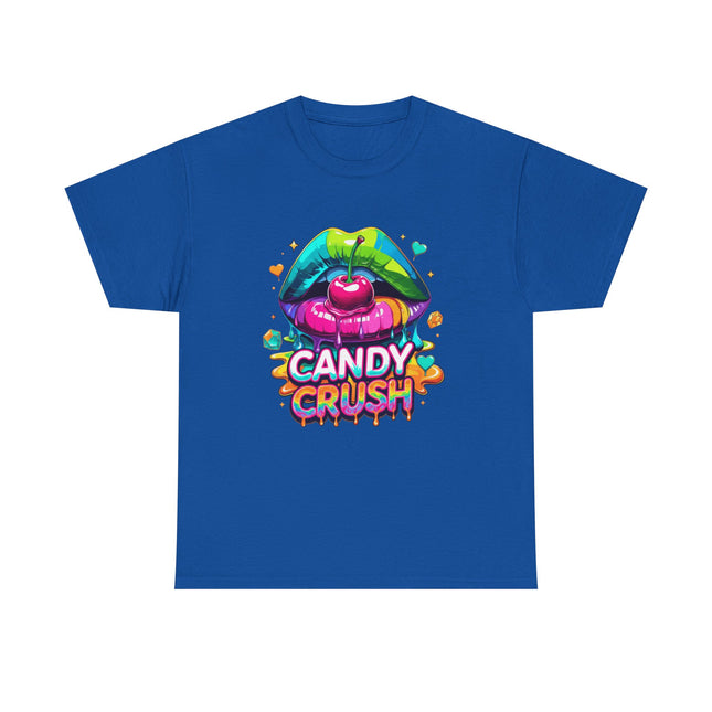 T-Shirt — Candy Crush Colorful Lip & Cherry Graphic Tee