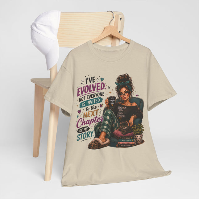 T-Shirt — "I've Evolved" Cozy Reader Graphic Tee