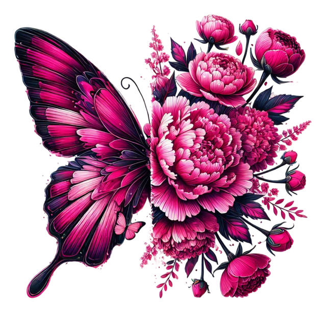 Butterfly & Floral Design for Apparel – DTF Heat Transfers #27 DTF Transfers Style Junction – Custom Digital Designs & Apparel