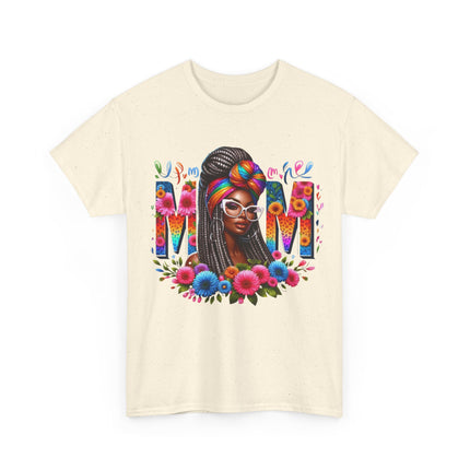 Afrocentric Floral MOM Graphic Tee | Motherhood Pride, Colorful Portrait