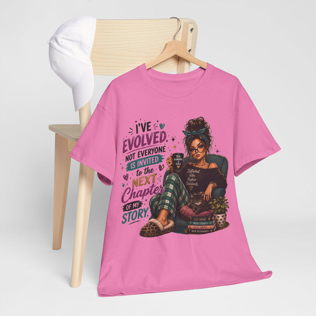 T-Shirt — "I've Evolved" Cozy Reader Graphic Tee