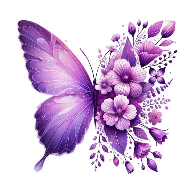 Butterfly & Floral Design for Apparel – DTF Heat Transfers #28 DTF Transfers Style Junction – Custom Digital Designs & Apparel