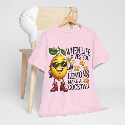 Funny Lemon Cocktail T-Shirt — "When Life Gives You Lemons Make a Cocktail" Tee