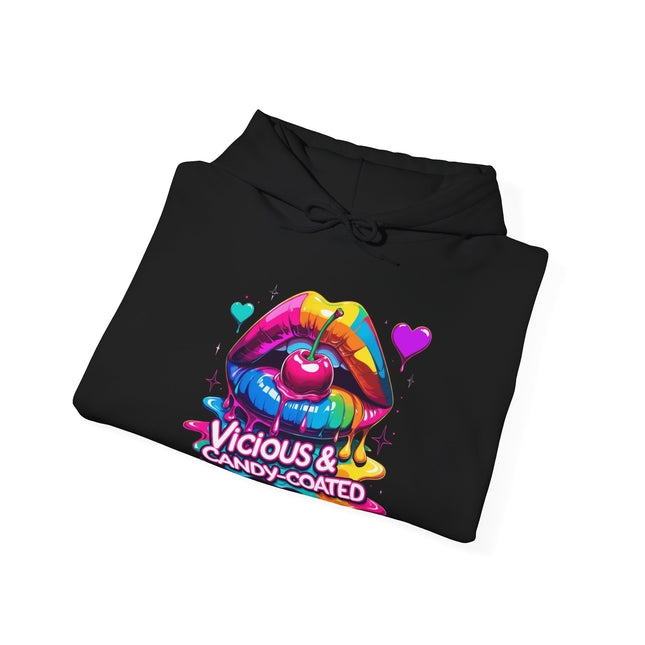 Hoodie — Vicious & Candy-Coated Rainbow Lips Graphic Hoodie