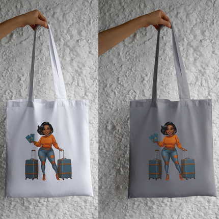 Travel Girl & Suitcases Eco Solvent Heat Transfer by Style Junction Custom Digital Designs, exclusive ready-to-press apparel art.