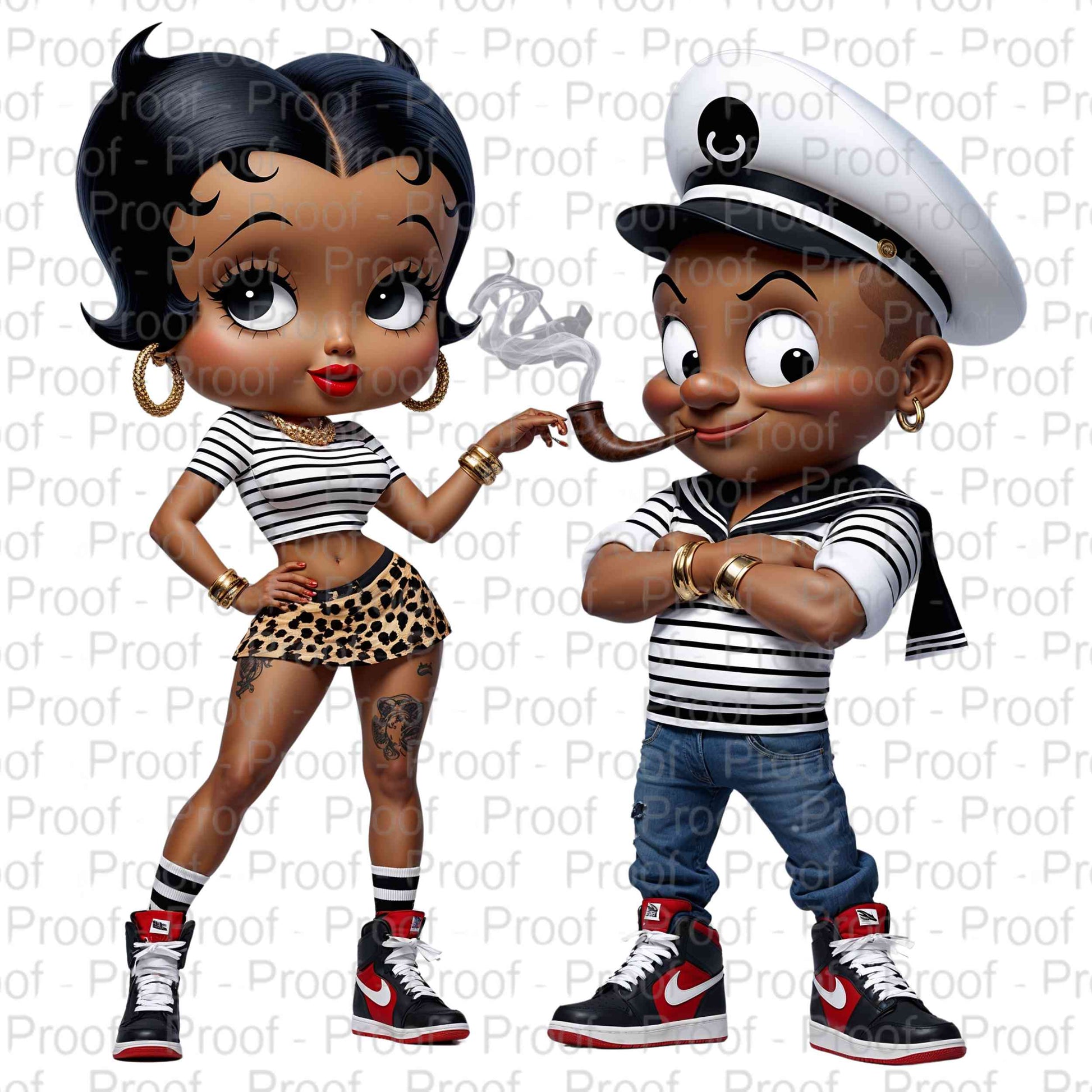 Old School Popeye and His Girl-Exclusive Image Vault Collection-4 Digital Files Digital File Style-Junction Custom Designs & Prints