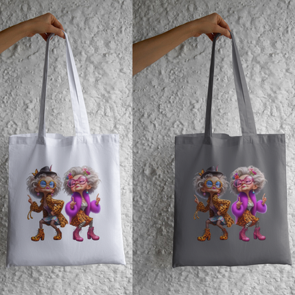 Funny Dancing Grandma Duo Eco Solvent Heat Transfer by Style Junction Custom Digital Designs, exclusive creative apparel graphic.